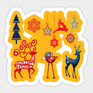 Merry Christmas Animals Sticker